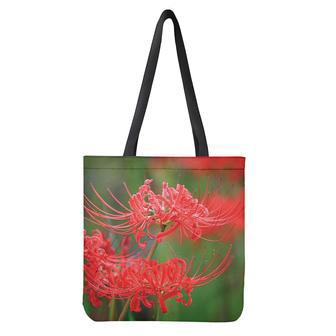 Red Japanese Amaryllis Print Tote Bag | Newhawaiianshirts CA