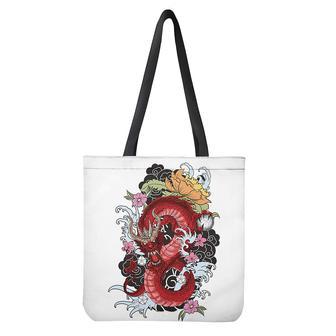 Red Japanese Dragon Tattoo Print Tote Bag | Newhawaiianshirts AU