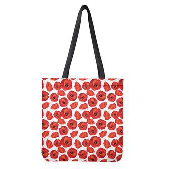 Red Poppy Pattern Print Tote Bag | Newhawaiianshirts