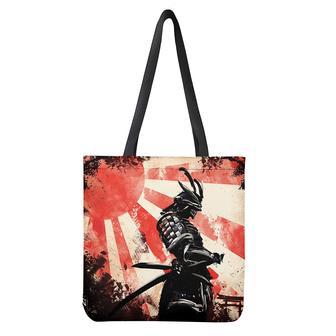 Red Rising Sun Samurai Print Tote Bag | Newhawaiianshirts UK