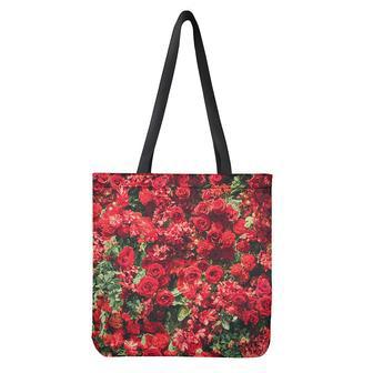 Red Rose Flower Print Tote Bag | Newhawaiianshirts