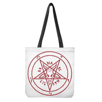 Red Satanic Pentagram Symbol Print Tote Bag | Newhawaiianshirts AU