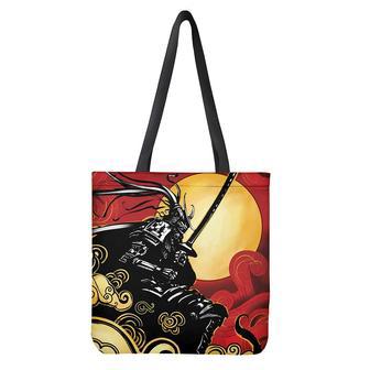 Red Sky And Golden Sun Samurai Print Tote Bag | Newhawaiianshirts