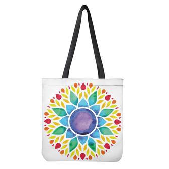 Reiki Chakra Flower Print Tote Bag | Newhawaiianshirts DE