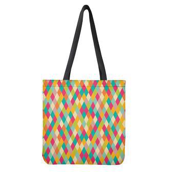 Retro Harlequin Pattern Print Tote Bag | Newhawaiianshirts UK