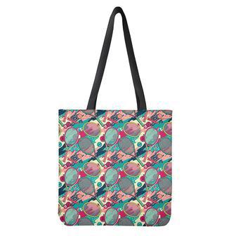 Retro Tennis Pattern Print Tote Bag | Newhawaiianshirts DE