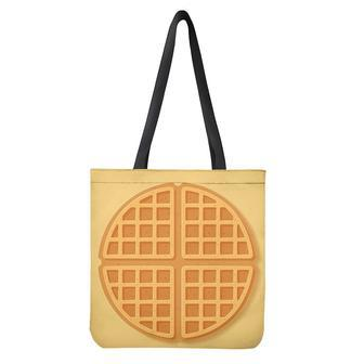 Round Waffle Print Tote Bag | Newhawaiianshirts DE