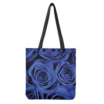 Royal Blue Rose Print Tote Bag | Newhawaiianshirts CA