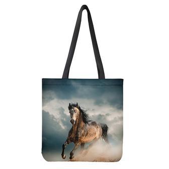 Running Wild Stallion Horse Print Tote Bag | Newhawaiianshirts AU