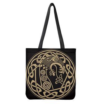 Scandinavian Viking Dragon Print Tote Bag | Newhawaiianshirts