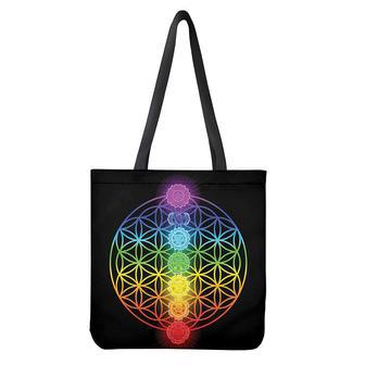 Seven Chakras Flower Of Life Print Tote Bag | Newhawaiianshirts UK