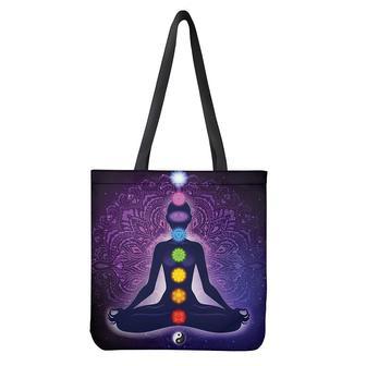 Seven Chakras Mandala Print Tote Bag | Newhawaiianshirts UK