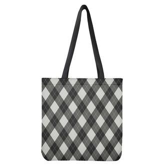 Shadow Grey Argyle Pattern Print Tote Bag | Newhawaiianshirts DE