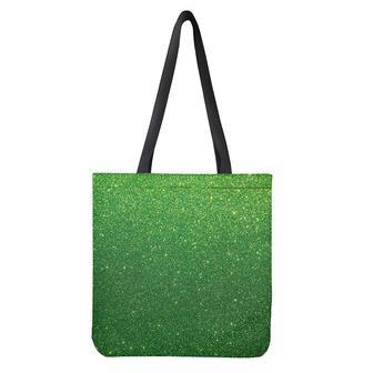 Shamrock Green (Not Real) Glitter Print Tote Bag | Newhawaiianshirts DE