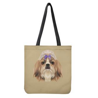 Shih Tzu Portrait Print Tote Bag | Newhawaiianshirts