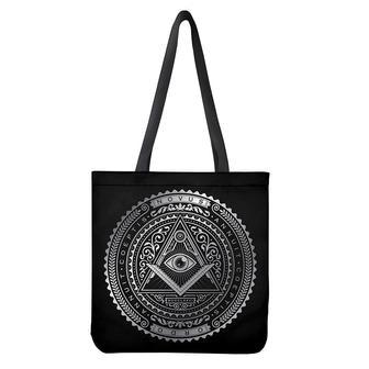 Silver And Black All Seeing Eye Print Tote Bag | Newhawaiianshirts DE