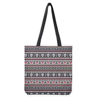 Skull Knitted Pattern Print Tote Bag | Newhawaiianshirts DE