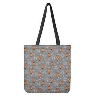 Snowy Fox Knitted Pattern Print Tote Bag | Newhawaiianshirts CA