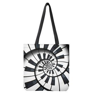 Spiral Piano Keyboard Print Tote Bag | Newhawaiianshirts