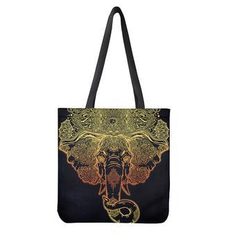 Spiritual Elephant Mandala Print Tote Bag | Newhawaiianshirts AU