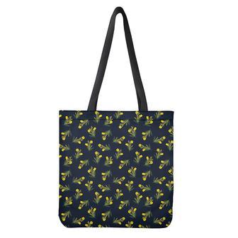 Spring Daffodil Flower Pattern Print Tote Bag | Newhawaiianshirts CA