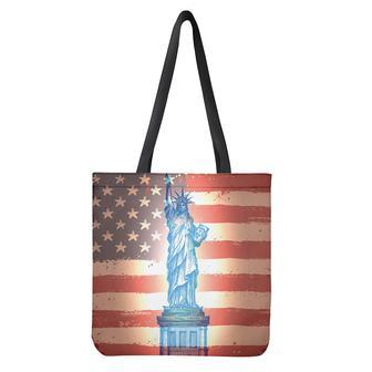 Statue Of Liberty Usa Flag Print Tote Bag | Newhawaiianshirts