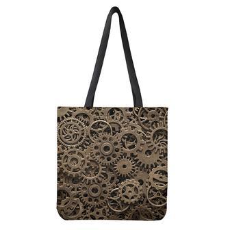 Steampunk Brass Gears And Cogs Print Tote Bag | Newhawaiianshirts DE