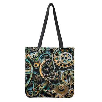 Steampunk Cogs And Gears Print Tote Bag | Newhawaiianshirts