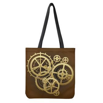 Steampunk Cogwheels Print Tote Bag | Newhawaiianshirts CA