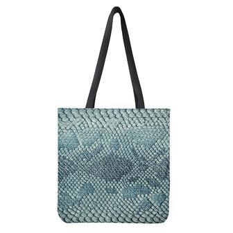 Steel Blue Snakeskin Print Tote Bag | Newhawaiianshirts