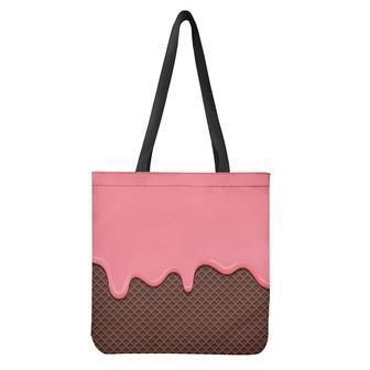 Strawberry Ice Cream Melted Print Tote Bag | Newhawaiianshirts