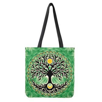 Sun And Moon Yggdrasil Print Tote Bag | Newhawaiianshirts DE