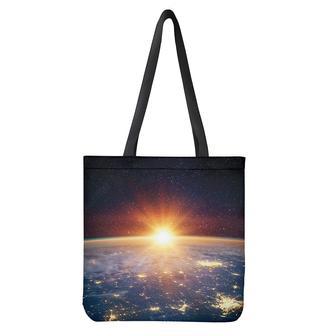 Sunrise Earth Print Tote Bag | Newhawaiianshirts