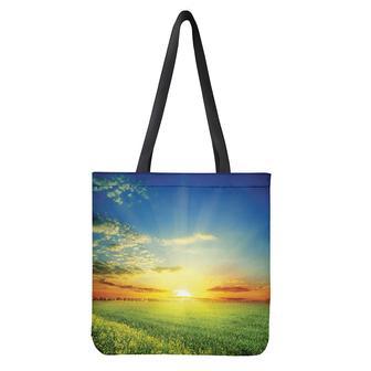 Sunrise Meadow Print Tote Bag | Newhawaiianshirts DE