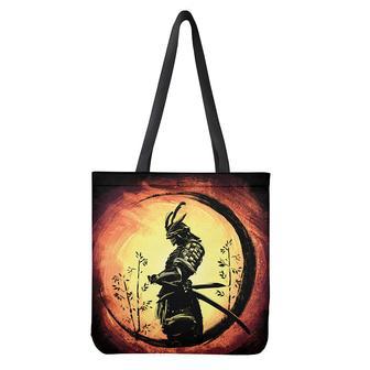 Sunset Samurai Warrior Print Tote Bag | Newhawaiianshirts CA