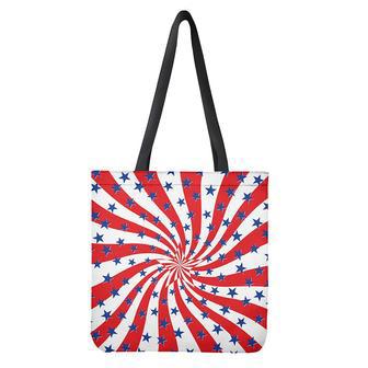 Swirl American Patriotic Star Print Tote Bag | Newhawaiianshirts CA