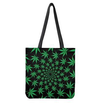 Swirl Cannabis Leaf Print Tote Bag | Newhawaiianshirts AU