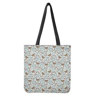 Teddy Bear Doctor Pattern Print Tote Bag | Newhawaiianshirts AU