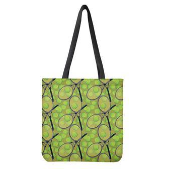 Tennis Ball And Racket Pattern Print Tote Bag | Newhawaiianshirts DE