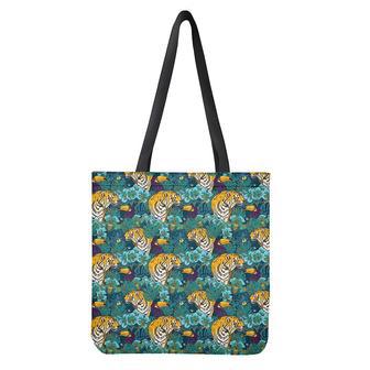 Tiger And Toucan Pattern Print Tote Bag | Newhawaiianshirts CA