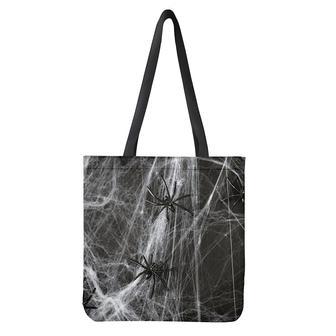 Toy Spiders And Cobweb Print Tote Bag | Newhawaiianshirts CA