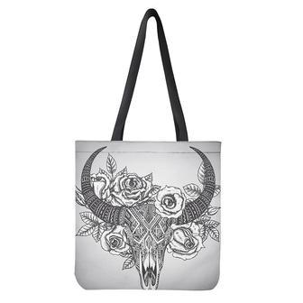 Tribal Indian Bull Skull Print Tote Bag | Newhawaiianshirts