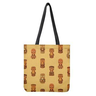 Tribal Tiki Mask Pattern Print Tote Bag | Newhawaiianshirts UK