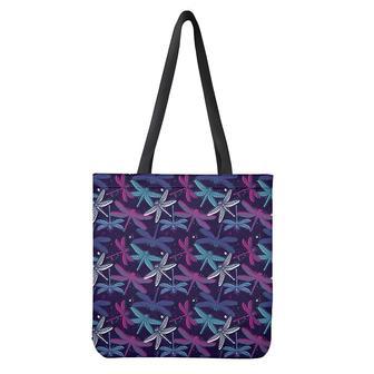 Trippy Dragonfly Pattern Print Tote Bag | Newhawaiianshirts CA