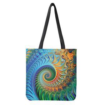 Trippy Fractal Print Tote Bag | Newhawaiianshirts CA