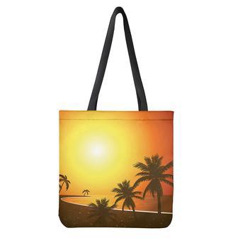 Tropical Beach Sunset Print Tote Bag | Newhawaiianshirts