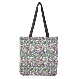 Tropical Cattleya Pattern Print Tote Bag | Newhawaiianshirts UK