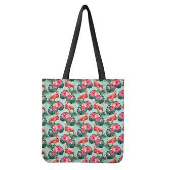 Tropical Floral Flamingo Pattern Print Tote Bag | Newhawaiianshirts DE