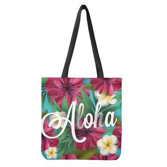 Tropical Flower Aloha Print Tote Bag | Newhawaiianshirts DE