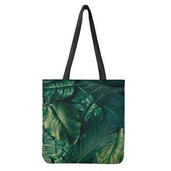 Tropical Green Leaves Print Tote Bag | Newhawaiianshirts